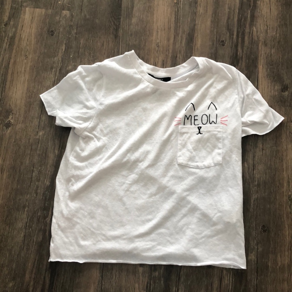 Cat short white T-shirt